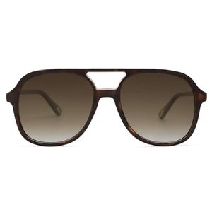 Polarized Aviator Sunglasses Classic 70s Vintage Square Dark Brown